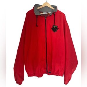 Vintage REEBOK Greg Norman Full Zip Red Windbreaker‎ Jacket Sz L Shark